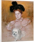 Woman holding a dog by Mary Stevenson Cassatt