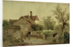 Landscape with a cottage by Joseph William Allen