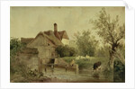 Landscape with a cottage by Joseph William Allen