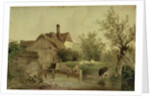 Landscape with a cottage by Joseph William Allen