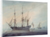 Seascape with a Frigate by Samuel Atkins
