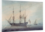 Seascape with a Frigate by Samuel Atkins