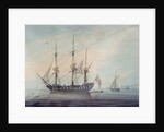 Seascape with a Frigate by Samuel Atkins