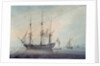 Seascape with a Frigate by Samuel Atkins