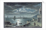 The Harbour and the Cobb, Lyme Regis, Dorset, by Moonlight by Copplestone Warre Bamfylde
