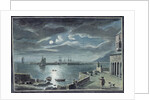 The Harbour and the Cobb, Lyme Regis, Dorset, by Moonlight by Copplestone Warre Bamfylde