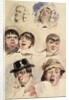 Sheet of Studies of Seven Heads by Robert William Buss