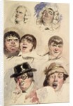 Sheet of Studies of Seven Heads by Robert William Buss