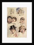 Sheet of Studies of Seven Heads by Robert William Buss