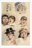 Sheet of Studies of Seven Heads by Robert William Buss