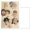 Sheet of Studies of Seven Heads by Robert William Buss