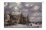 Winter Scene with View at Medemblik by Thomas Heeremans