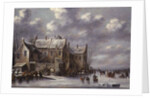 Winter Scene with View at Medemblik by Thomas Heeremans
