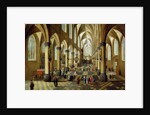Figures gathered in a Church Interior, 17th century by Pieter the Younger Neeffs