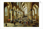Figures gathered in a Church Interior, 17th century by Pieter the Younger Neeffs