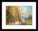 Coach and Horses in a Snowy Landscape by Guido Hampe