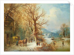 Coach and Horses in a Snowy Landscape by Guido Hampe