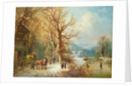 Coach and Horses in a Snowy Landscape by Guido Hampe