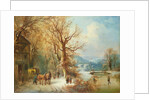 Coach and Horses in a Snowy Landscape by Guido Hampe