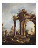 Capriccio with Roman Ruins, a Pyramid and Figures, 1760-70 by Francesco Guardi