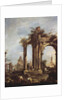 Capriccio with Roman Ruins, a Pyramid and Figures, 1760-70 by Francesco Guardi