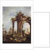Capriccio with Roman Ruins, a Pyramid and Figures, 1760-70 by Francesco Guardi