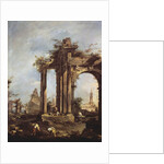 Capriccio with Roman Ruins, a Pyramid and Figures, 1760-70 by Francesco Guardi