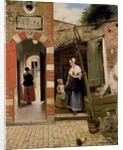 Courtyard of a house in Delft, 1658 by Pieter de Hooch