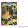 Radha and Krishna walking in a grove, Kangra, Himachal Pradesh, 1820-25 by School Pahari