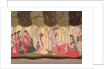Radha and Krishna seated in a grove, Kulu, 1790-1800 by School Pahari