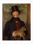 Portrait of Edward Cross, holding a lion cub, 1838 by Jacques-Laurent Agasse