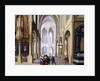 Elegant Figures in a Gothic Church by Dirck van Deelen