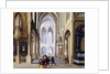 Elegant Figures in a Gothic Church by Dirck van Deelen