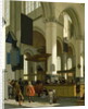 Interior of the Oude Kerk, Delft, with a preacher by A. & Streeck H. van Storck