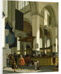 Interior of the Oude Kerk, Delft, with a preacher by A. & Streeck H. van Storck
