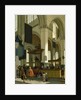 Interior of the Oude Kerk, Delft, with a preacher by A. & Streeck H. van Storck