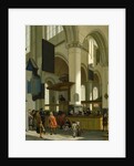 Interior of the Oude Kerk, Delft, with a preacher by A. & Streeck H. van Storck