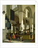 Interior of the Oude Kerk, Delft, with a preacher by A. & Streeck H. van Storck
