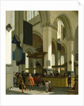 Interior of the Oude Kerk, Delft, with a preacher by A. & Streeck H. van Storck