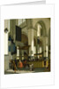 Interior of the Oude Kerk, Delft, with a preacher by A. & Streeck H. van Storck