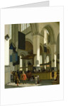 Interior of the Oude Kerk, Delft, with a preacher by A. & Streeck H. van Storck
