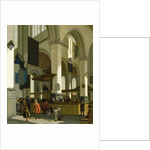 Interior of the Oude Kerk, Delft, with a preacher by A. & Streeck H. van Storck
