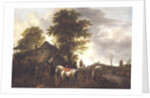 A landscape with a cottage and horsemen by Pieter Wouwermans or Wouwerman