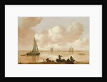 An estuary with fisherman hauling in their nets by Jan Josephsz van Goyen