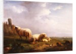 Sheep and chickens in a landscape, 19th century by Eugene Joseph Verboeckhoven