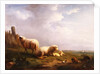 Sheep and chickens in a landscape, 19th century by Eugene Joseph Verboeckhoven