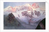 Monte Rosa at Sunrise from above Alagna by Alfred Gibson William