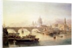 St. Paul's Cathedral and London Bridge, 19th century by Edward Angelo Goodall