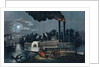 Wooding up on the Mississippi by N. and Ives J.M. (1824-95) Currier