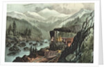 The Route to California. Truckee River, Sierra Nevada. Central Pacific railway, 1871 by N. and Ives J.M. Currier